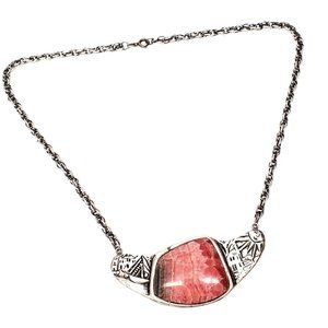Southwest Sterling Pink Rhodochrosite Necklace